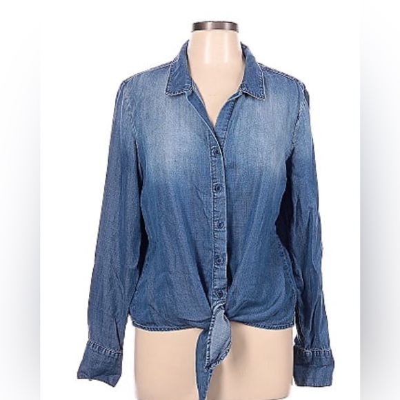 Tie One On Denim Shirt in Dark Stone